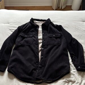 Women's Black Corduroy Shirt Jacket
